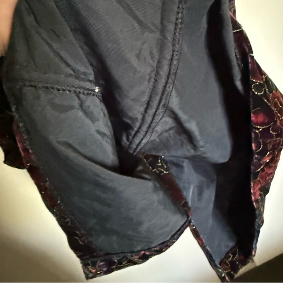 Vintage Steppin' Out Velvet‎ Floral Dress Party Cocktail Black Multicolor Size 7 - Picture 5 of 11